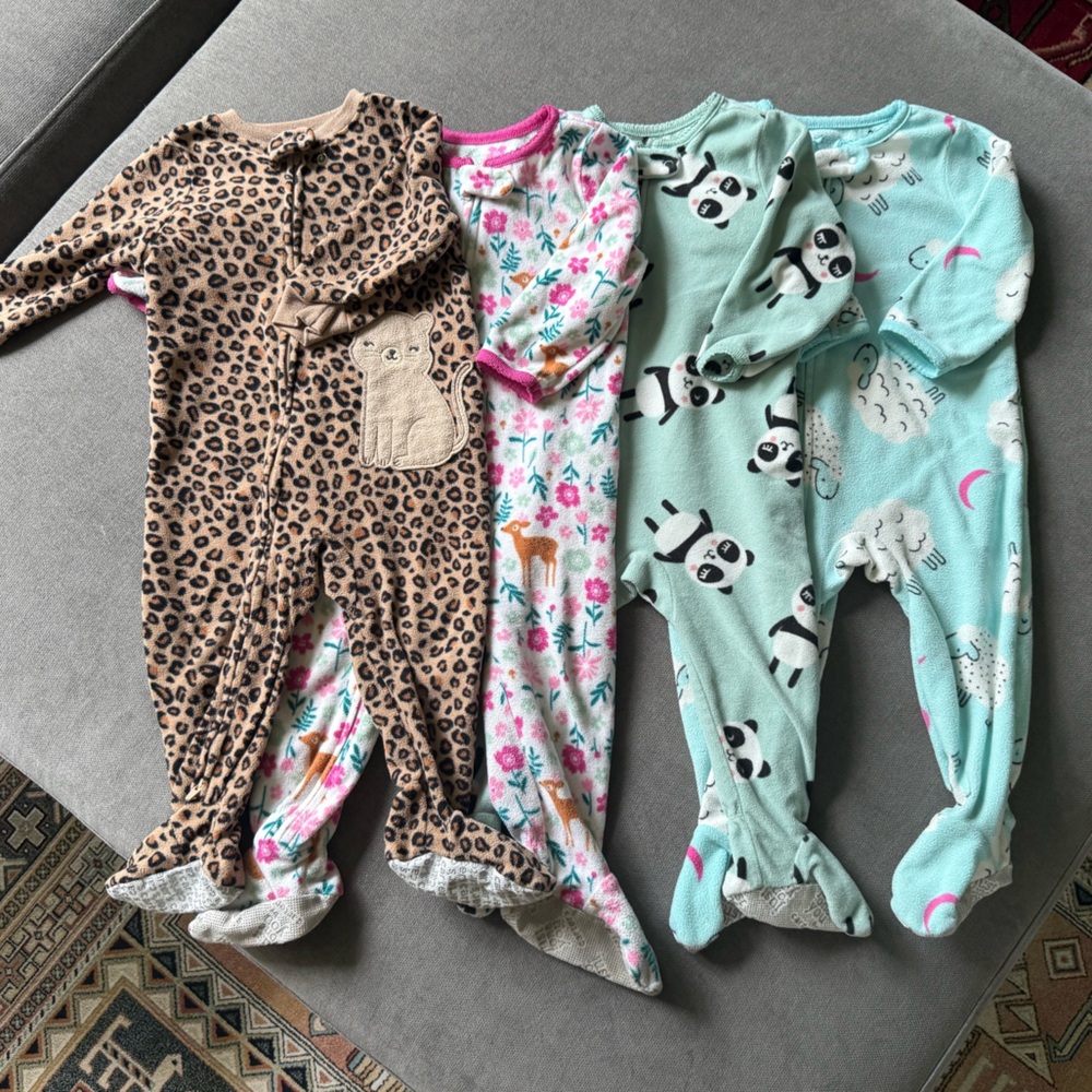 Leopard, Panda, Fawns and Lamb Print Kids One Piece Set